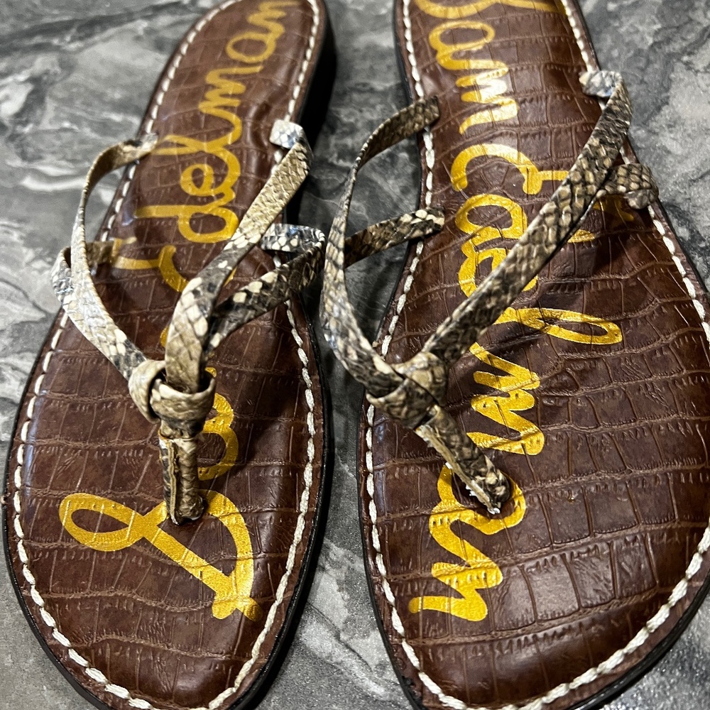 Sam Edelman sandals flip flops Snake skin size 8.5 shoes